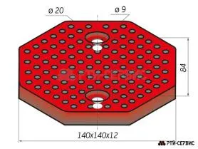Накладка резиновая восьмигранная для подъемников Т-4, AE&T, Peak, AMGO, Avik, Fagihi, Nordberg
