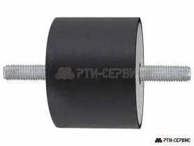 Резинометаллический буфер (аналог K0566.07505055 KIPP) D-75, H-50 с 2х сторон. наружной резьбой M12 - фото 1